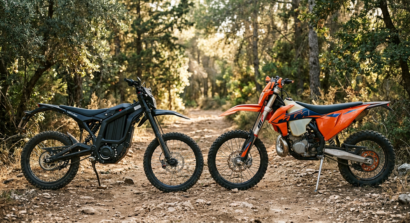 השוואת גודל ורכיבים בין סורון אולטרה בי ל-KTM EXC 300