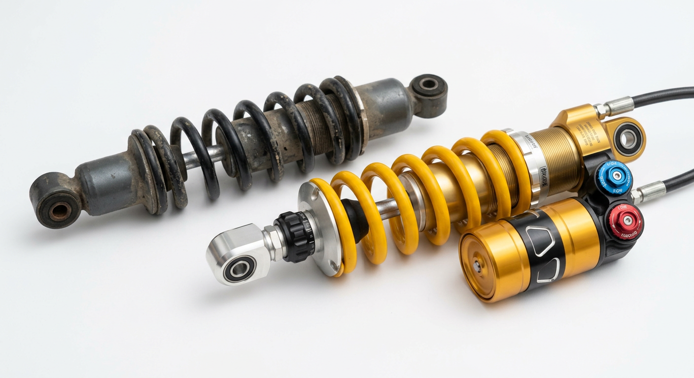השוואה בין בולם אחורי מקורי של CRF300L לבולם אפטרמרקט משודרג